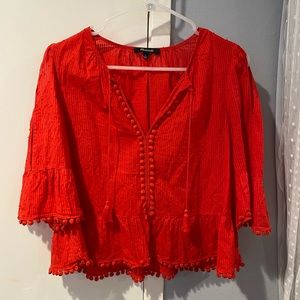 Madewell Festive Red Blouse